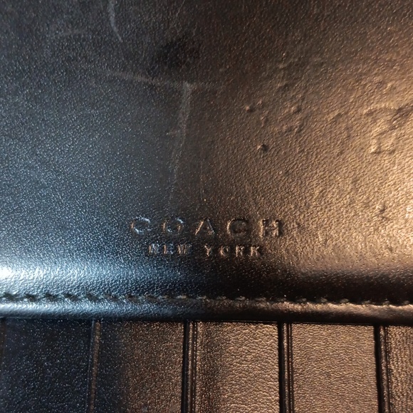 Black Leather Vintage Coach Checkbook Wallet - Picture 8 of 10